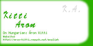 kitti aron business card