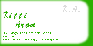 kitti aron business card